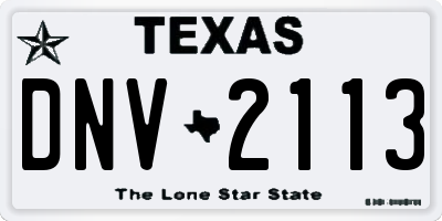 TX license plate DNV2113