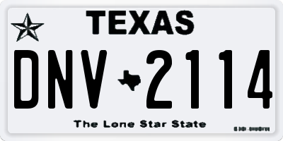 TX license plate DNV2114