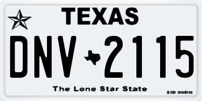 TX license plate DNV2115
