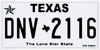 TX license plate DNV2116