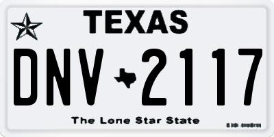 TX license plate DNV2117