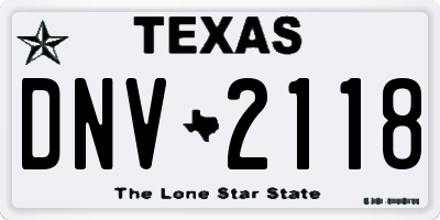 TX license plate DNV2118