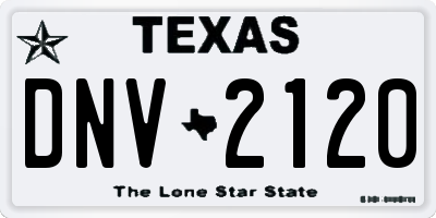 TX license plate DNV2120