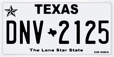 TX license plate DNV2125