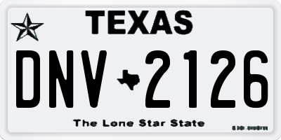 TX license plate DNV2126