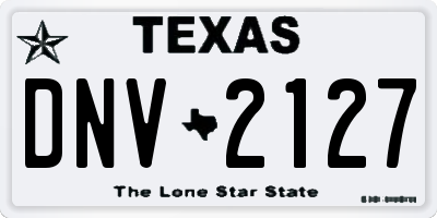 TX license plate DNV2127