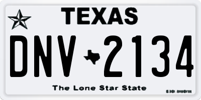 TX license plate DNV2134