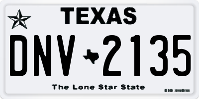 TX license plate DNV2135