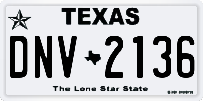 TX license plate DNV2136
