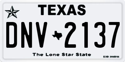 TX license plate DNV2137