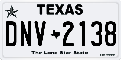 TX license plate DNV2138