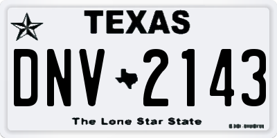 TX license plate DNV2143