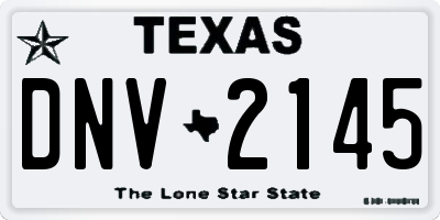 TX license plate DNV2145
