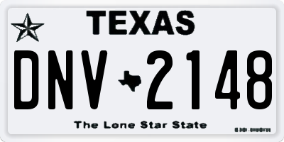 TX license plate DNV2148