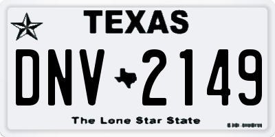 TX license plate DNV2149