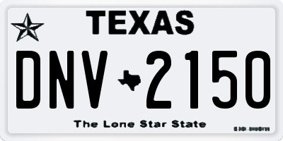 TX license plate DNV2150