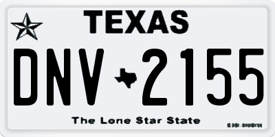 TX license plate DNV2155