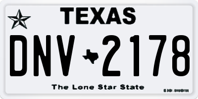 TX license plate DNV2178