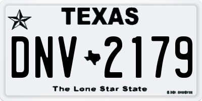 TX license plate DNV2179