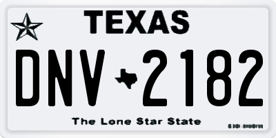 TX license plate DNV2182