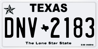 TX license plate DNV2183