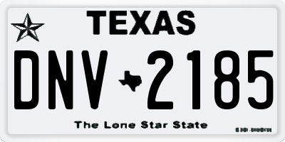 TX license plate DNV2185
