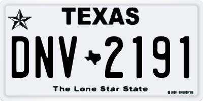 TX license plate DNV2191