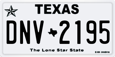 TX license plate DNV2195