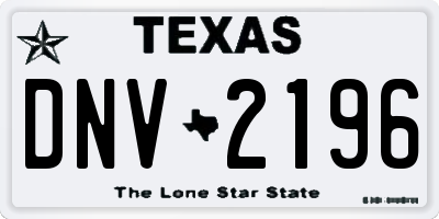 TX license plate DNV2196