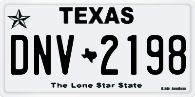 TX license plate DNV2198