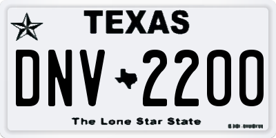 TX license plate DNV2200