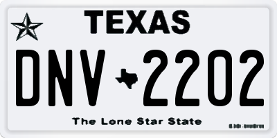 TX license plate DNV2202