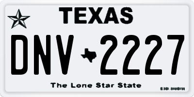 TX license plate DNV2227