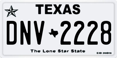 TX license plate DNV2228
