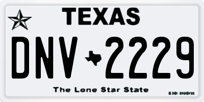 TX license plate DNV2229