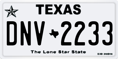 TX license plate DNV2233