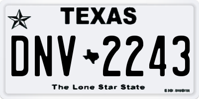 TX license plate DNV2243