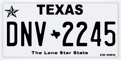 TX license plate DNV2245