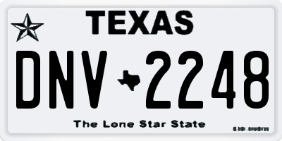 TX license plate DNV2248