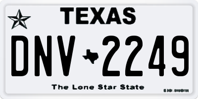 TX license plate DNV2249