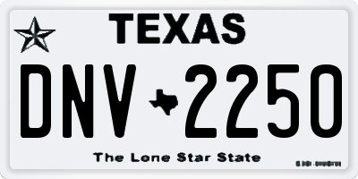 TX license plate DNV2250