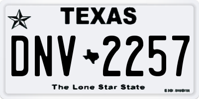 TX license plate DNV2257