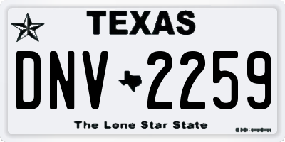 TX license plate DNV2259