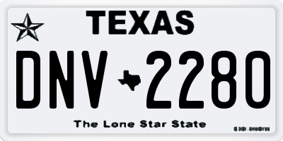 TX license plate DNV2280