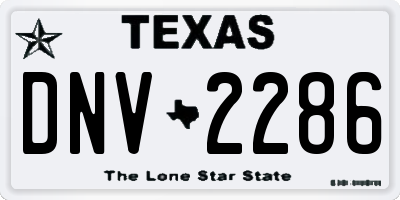 TX license plate DNV2286