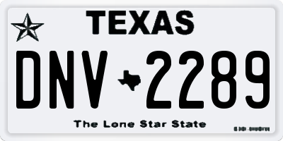 TX license plate DNV2289