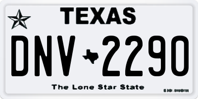 TX license plate DNV2290