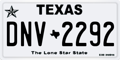 TX license plate DNV2292