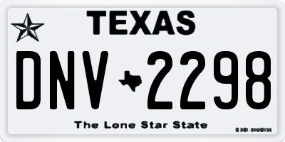TX license plate DNV2298