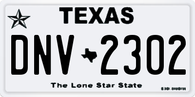 TX license plate DNV2302